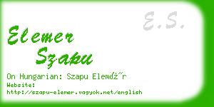 elemer szapu business card